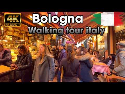 Bologna Walking Tour 4K 🇮🇹 | Historic City Center, Porticos & Piazza Maggiore