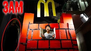 3AM McDonalds GIANT BOX FORT ! *24hrs Over NIGHT Challenge!!*