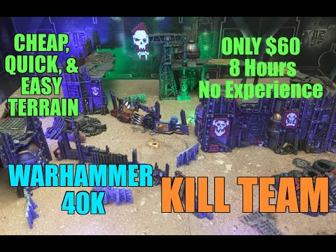 HOW TO: $60 FULL table of GW Terrain 40k Kill Team Necromunda tabletop ready Skirmish warhammer