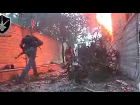 الاشتباكات بين عناصر جبهة فتح العاصمة وقوات النظام على جبهة كراجات العباسيين في مدينة دمشق