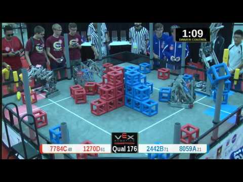 2015 VRC Tech Q176 - 7784C 1270D vs 2442B 8059A - 26 to 48 - VEX Worlds 2015 - Technology Division