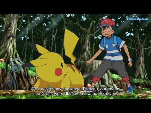 Pokemon Sun and Moon - Ash vs Trial Pokemon Lurantis