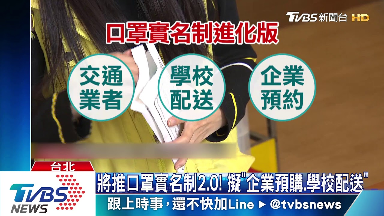 將推口罩實名制2.0! 擬「企業預購、學校配送」