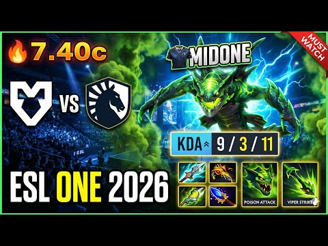🔥 7.40c - MIDONE VIPER : MOUZ VS TEAM LIQUID ESL ONE 2026 DOTA 2 KDA 9 3 11 🔥 #midone #viper