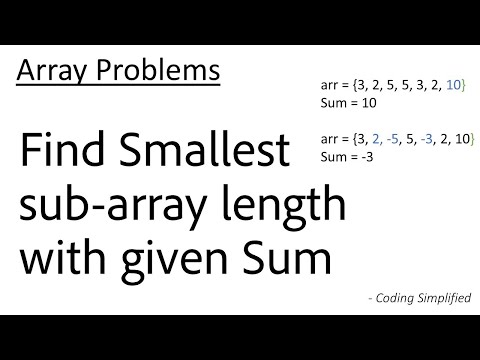 Array - 28: Find smallest sub-array length with given Sum