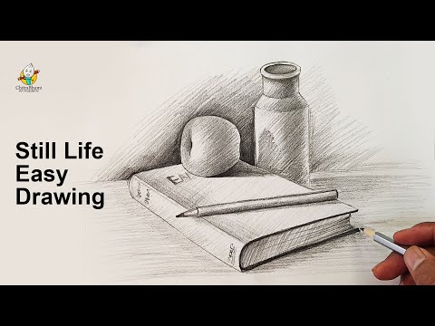 Still Life Quick Drawing Easy Step Step with Pencil Shading stroke