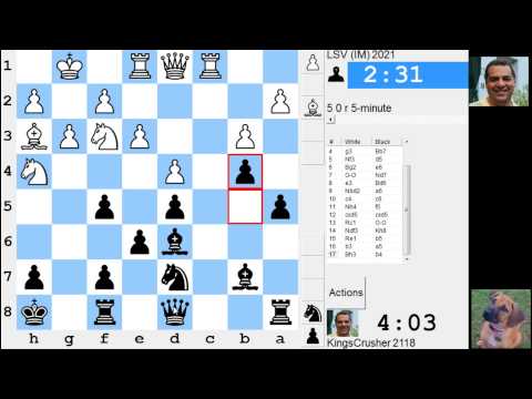 LIVE Blitz #2725 (Speed) Chess Game: Black vs IM LSV in Trompowsky attack (Ruth, Opocenskı opening)