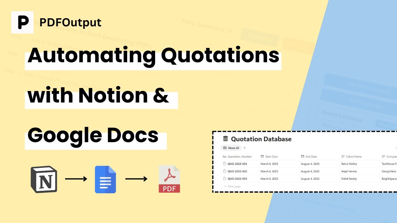 Quotation PDF Generator | How to automate Quotation PDF generation using Notion and Google Docs