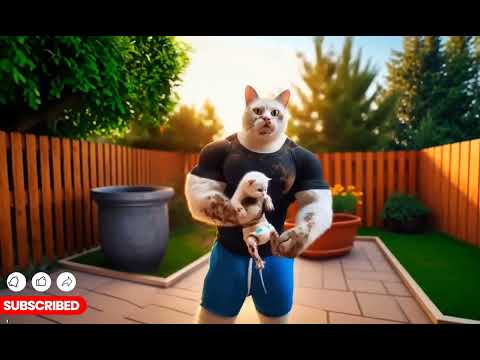 Epic Cat Duo : Dad 😻 & Kitten 😸 Unleashed! 🚀😂🔥 🥰 #catshorts #aicat #funnymeow8 #funnycat #aicat #fyp