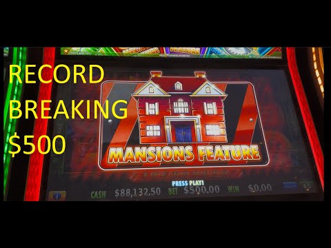 Epic Huff n more puff bonus! Massive Bonus! $500 per spin, Mansion feature!! Full screen mansions!!