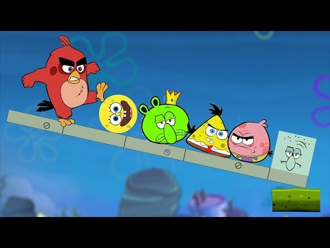 Angry Birds Kick Piggies vs. Spongebob Kick The Squidward Gameplay!