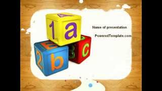 Cubes For Basic Education PowerPoint Template by PoweredTemplate.com