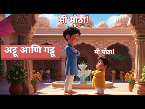 ✨ अट्टू आणि गट्टू | Attu Ani Gattu |  Marathi Kids Song | Cute Pixar Style Animation ✨