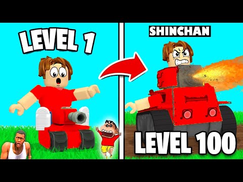 SHINCHAN Built BIGGEST TANK ARMY in ROBLOX TANK SIMULATOR | NOOB vs PRO vs HACKER