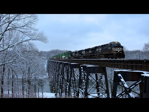 {4K} 3 Trains around Lynchburg, VA (1/31/2021)