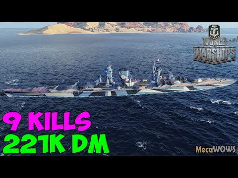 World of WarShips | Kronshtadt | 9 KILLS | 221K Damage - Replay Gameplay 1080p 60 fps