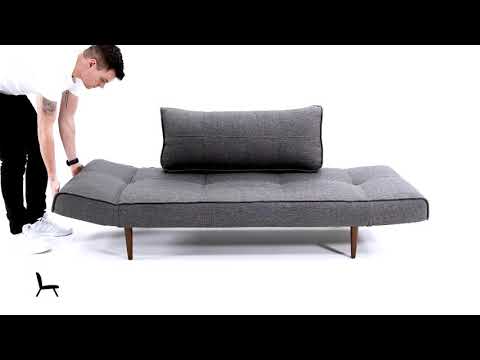 Zeal Deluxe Fabric Daybed w/Dark Wood Styletto Legs by Innovation Living Furniture