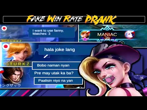 FAKE WINRATE PRANK!!! | FANNY PRANK PT 1 | MLBB