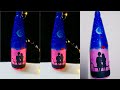 Diy Bottle Decorating Idea Bottle Painting Couple Bottle Lamp