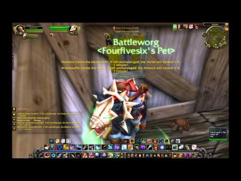 World of Warcraft-Arathi Basin Tricks, How to get on the stables roof. (5.3)