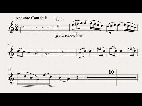 Mozart: Horn Concerto No 4 E flat major K 495 - 2ºand - (orchestra accompaniment )