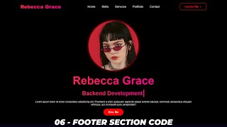 Download the video "Complete Responsive Portfolio Website using HTML CSS and JavaScript | Footer Section Code"