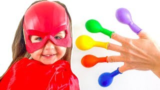 Keysha Bermain Mengisi Air Dalam Balon Daddy Finger Nursery Rhymes | Learn Colors With Balloons