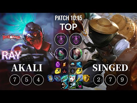 KT Ray Akali vs Singed Top - KR Patch 10.15