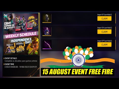 15 August Event Free Fire | Independence Day Event Free Fire | Free Bundle & Gun Skin Free Fire
