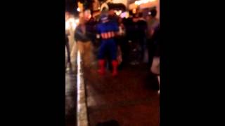Avenger Dancing In San Diego Gaslamp on Halloween 2012