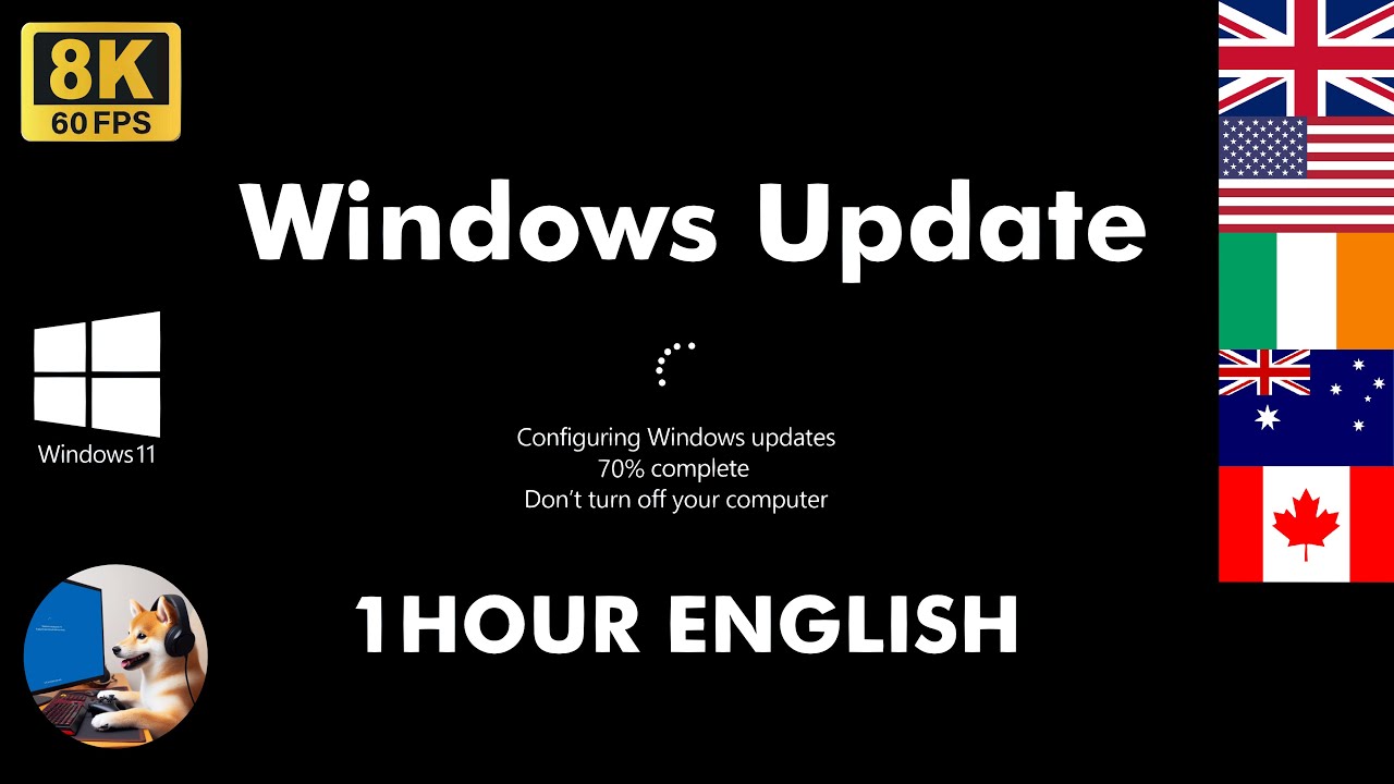 Windows 11 Update Screen 8K 4K HD 60 FPS 1 Hour Loop. Fake Screen Prank 2024 #dailyhacks #windows11