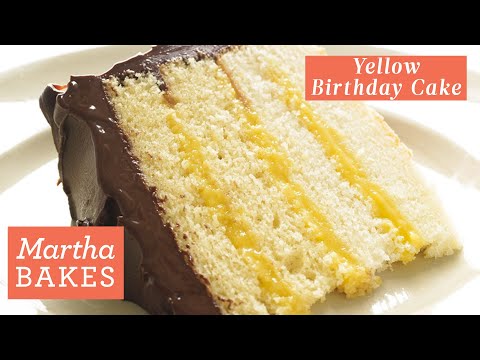 Martha Stewart’s Yellow Birthday Cake With Orange Filling | Martha Bakes Recipes