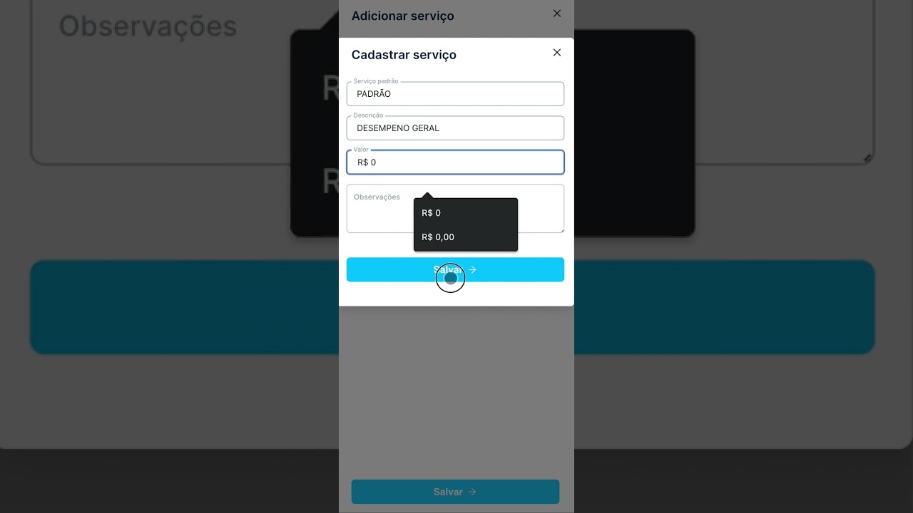 Adicionando Serviços e Produtos na OS