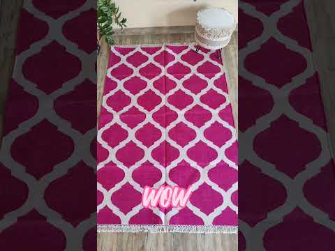 Multicolor flat weave cotton handwoven 3d designer rug,moder...