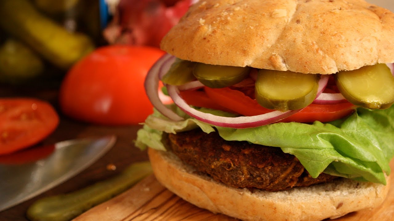 Vegan Lentil Burgers with the Works