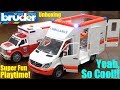 Children's TOY CARS: Bruder AMBULANCE Toy Unboxing and Playtime! Ambulance Toy Car Playtime
