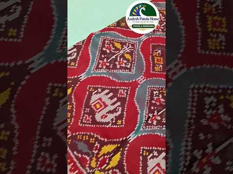 Red Selari Border Multi Colour Animal Motifs Single Ikat Patola Saree 8 Ply Silk