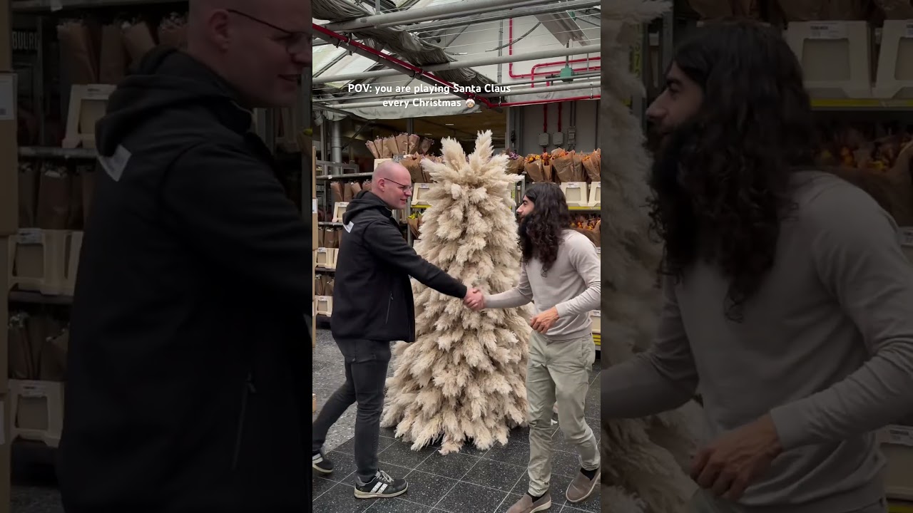 The pampas grass christmas tree is a piece of art of it self. #christmastree #pampas