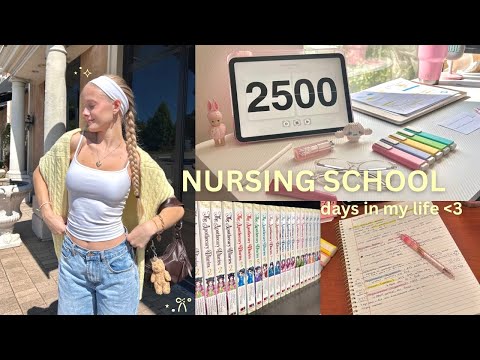 ₊˚📝⊹ productive days in my life - studying for nursing school exams, shopping, & exercising ♡‧₊˚📒