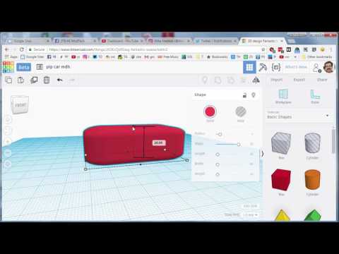 Design your own Print in Place car using Tinkercad