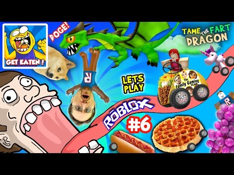 ROBLOX #6: GET EATEN...by DOGE? + Fart Dragon Taming! (Fast Food on Wheels is Yummy Nummy!)