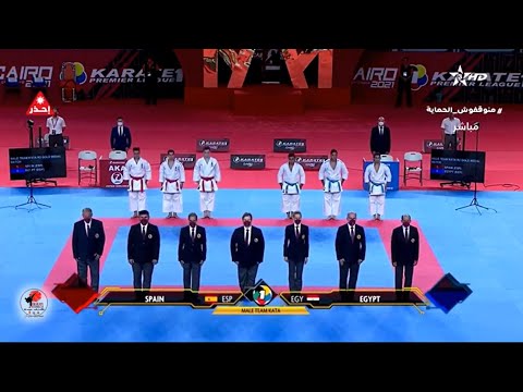 Final. Male team kata. Spain vs Egypt. Karate 1 Premier league Cairo.