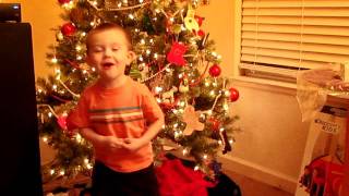 Tanner singing Christmas Donkey song