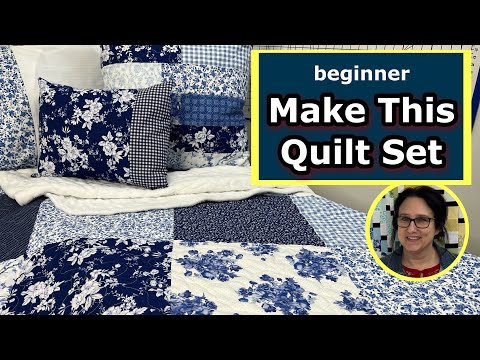 🟨 BEGINNER Quilting With Squares ~ 💙 Blue Quilt 💙