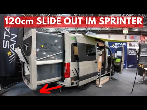 CARAVAN SALON 2025 SENSATION Starvan MOTORHOME SPRINTER with 120cm SLIDEOUT German Television