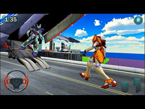 Us Police Cop Car Robot Transporter Truck: Police Robot Car Game 2021 - Android Gameplay