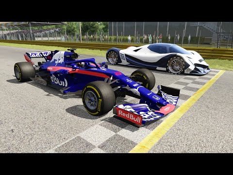 F1 Toro Rosso 2019 vs Devel Sixteen at Monza Full Course