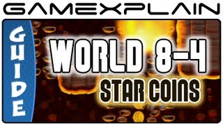 New Super Mario Bros. U - Peach's Castle-4 Firefall Cliffs Star Coins Guide & Walkthrough