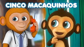 CINCO MACAQUINHOS | 5 Little Monkeys Portuguese | canções para crianças