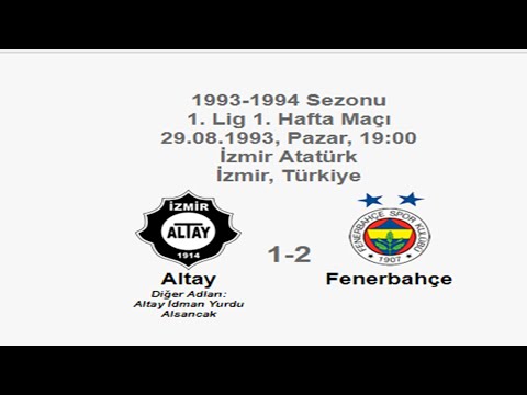 Altay 1-2 Fenerbahçe 29.08.1993 - 1993-1994 Turkish 1st League Matchday 1 (Fenerbahçe's Goals)